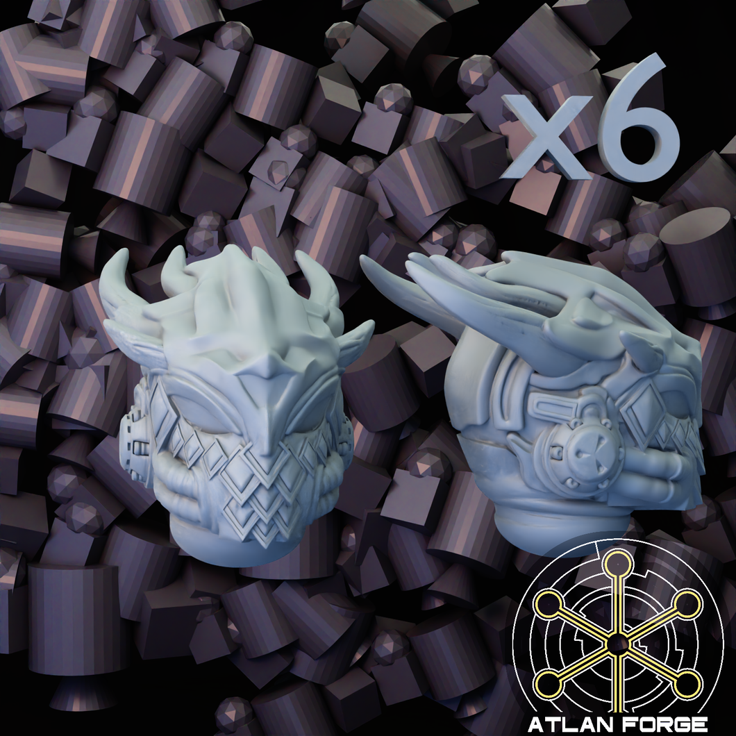 6x Dragon Knight Heads D