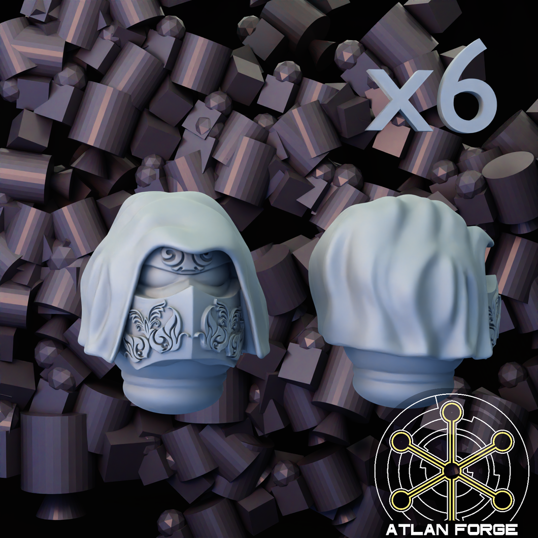 6x Angelic Knights Veteran Heads D