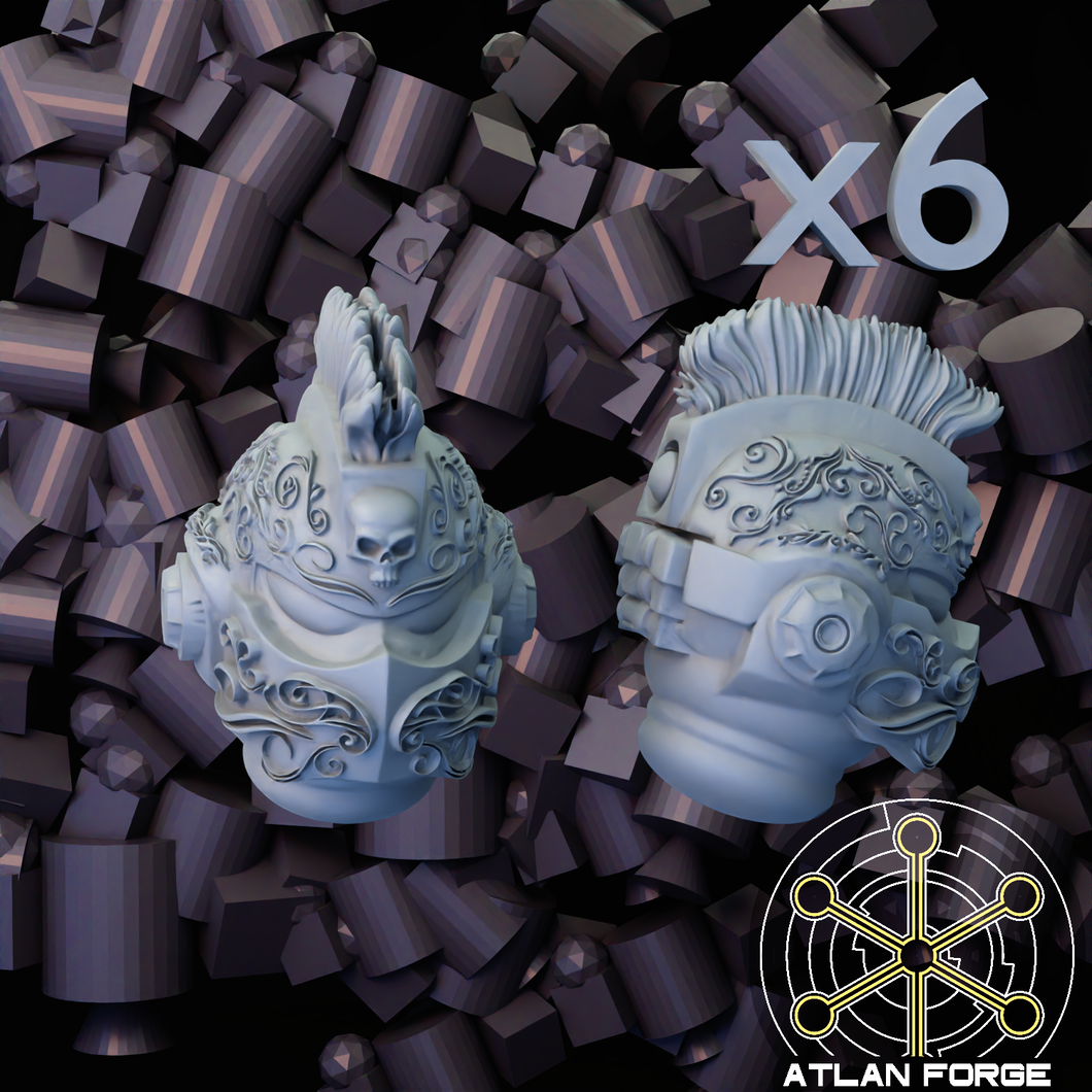 6x Angelic Knights Veteran Heads B
