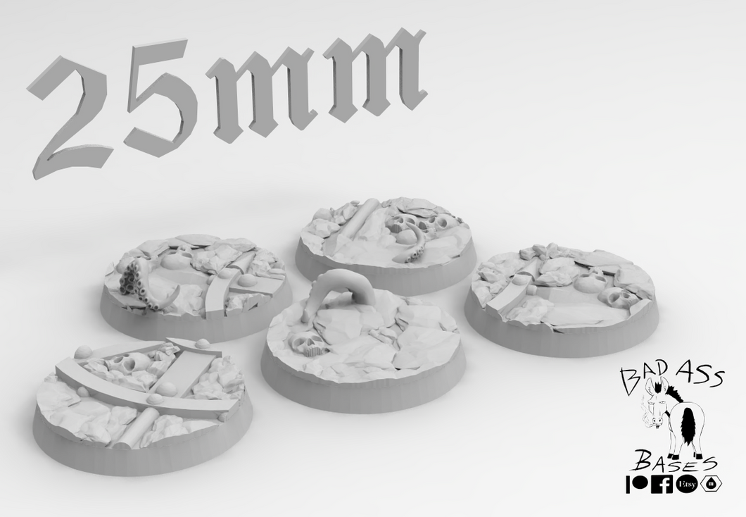 Cthulu Bases (select your size) for miniatures