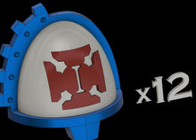 Load image into Gallery viewer, Squad Symbol: LT Cross Shoulderpad, 12x , Templar Trim, Standard Style
