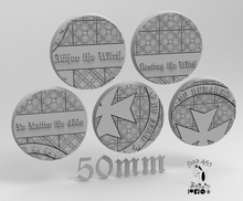 Load image into Gallery viewer, Templar Knights Bases (select your size) for miniatures
