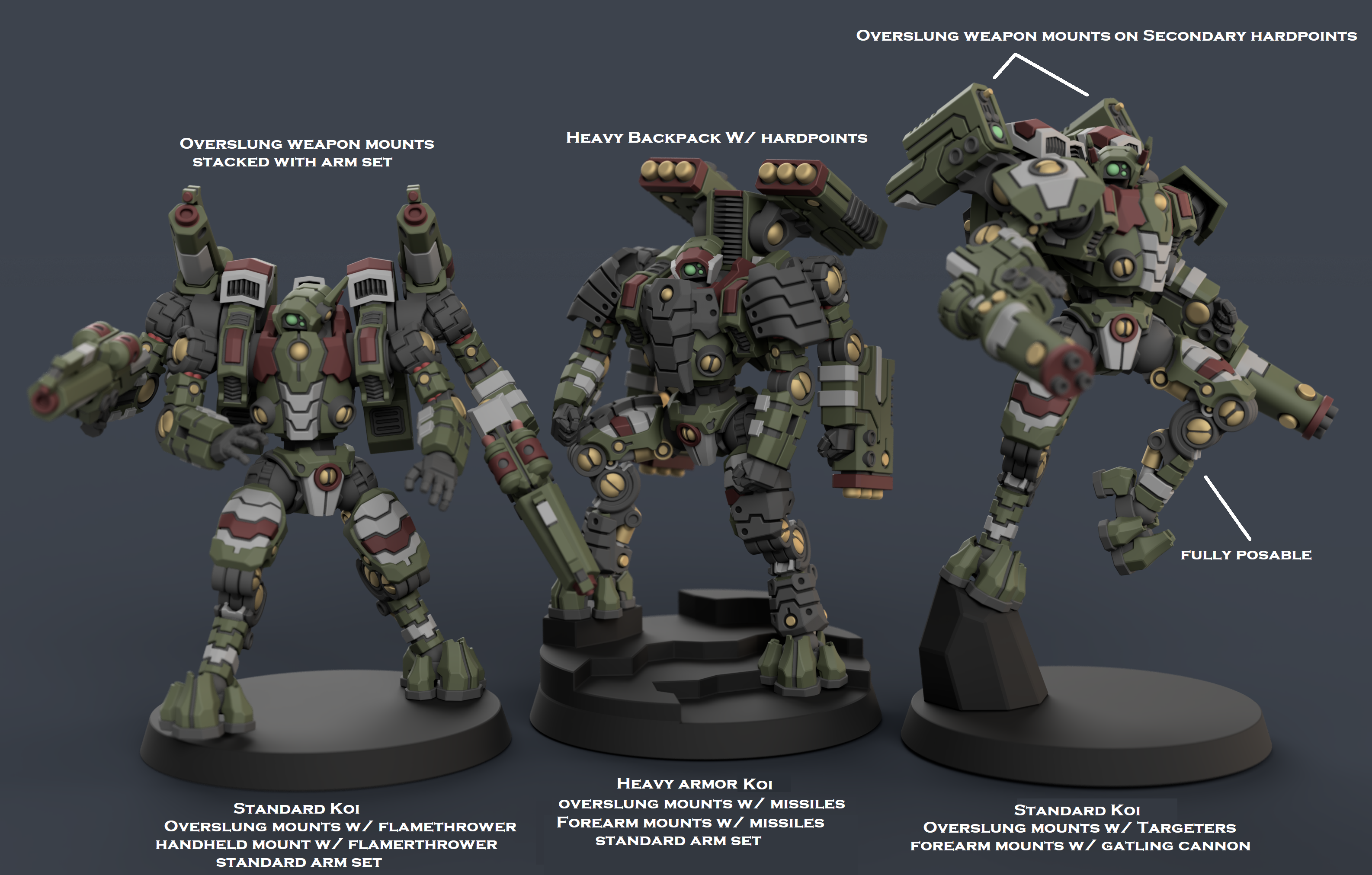 Koi - Mk1 Light Hardsuit Squad (3x) – GodForge