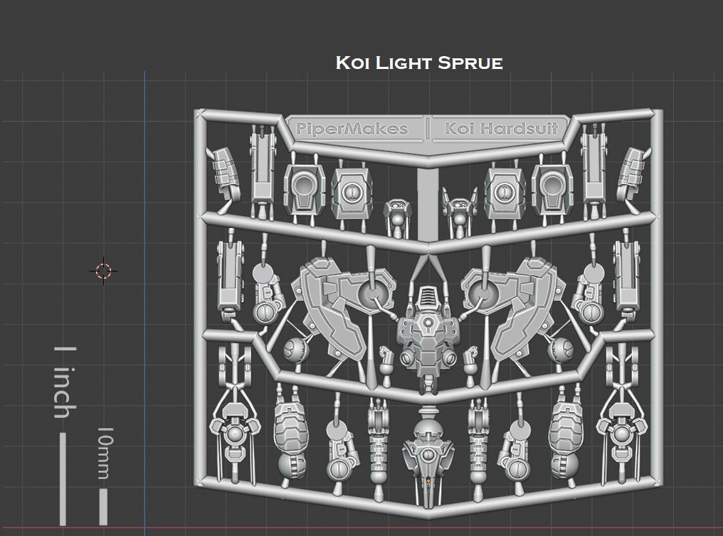 Hardsuit Tokens Kitbash Sprues: Mk1 Koi Hardsuit – GodForge